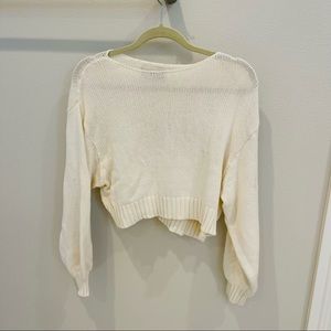 Aritzia cream crop sweater